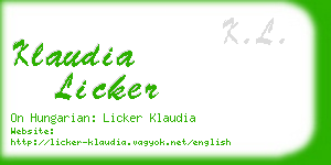 klaudia licker business card